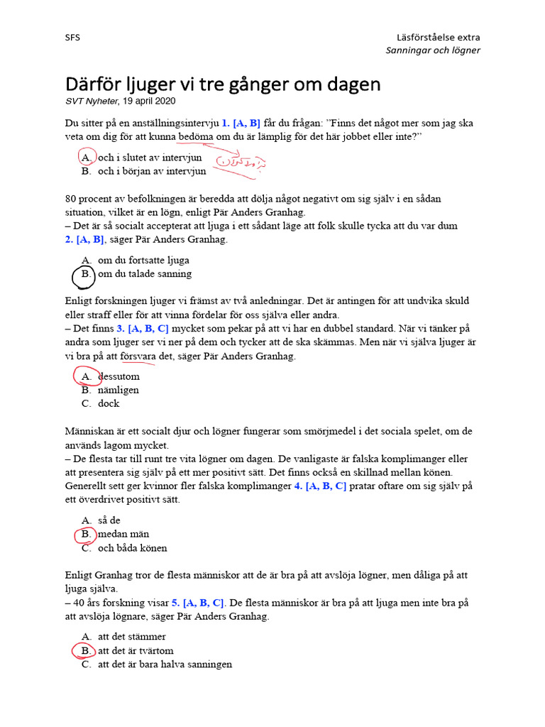 Läs Lögner Extra Texter | PDF