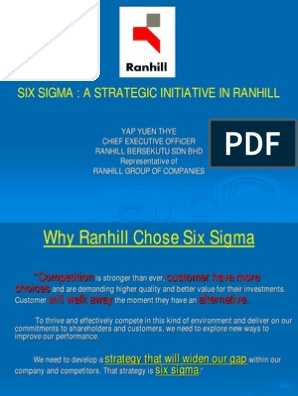Six Sigma A Strategic Initiative In Ranhill Six Sigma Chief Executive Officer