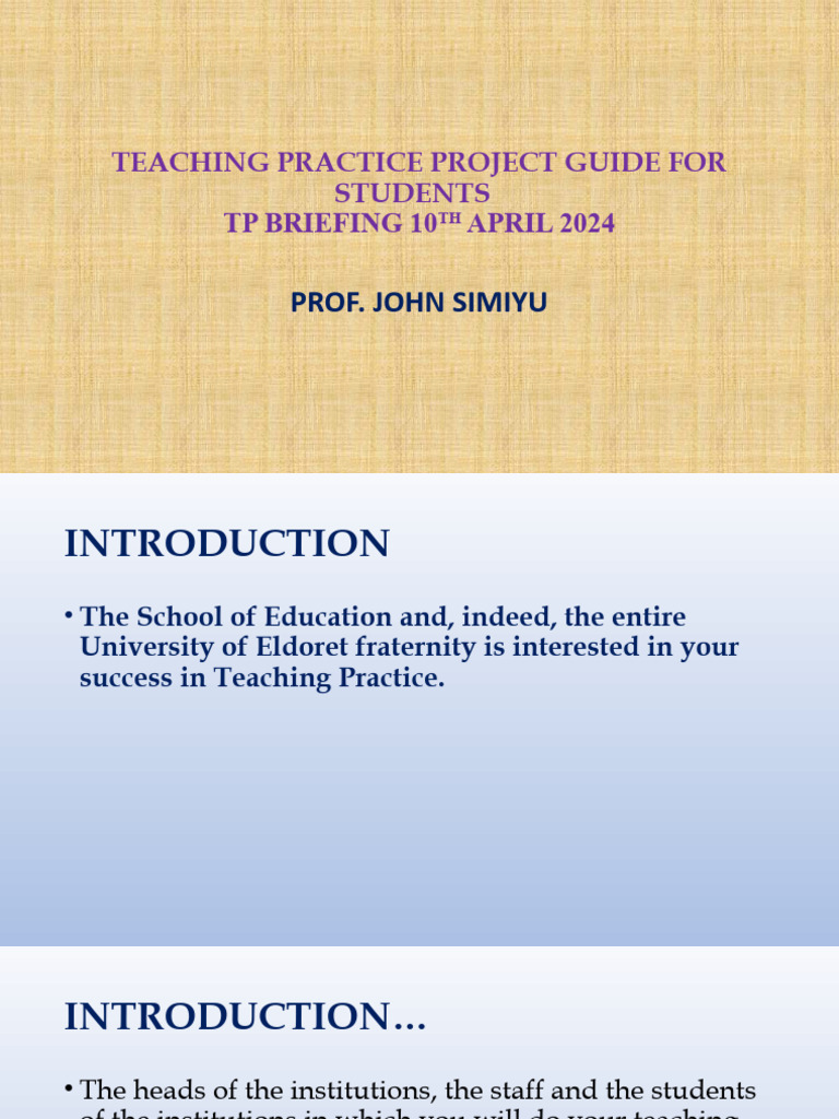 Teaching Practice Project Guide 2024 | PDF | Teachers | Learning