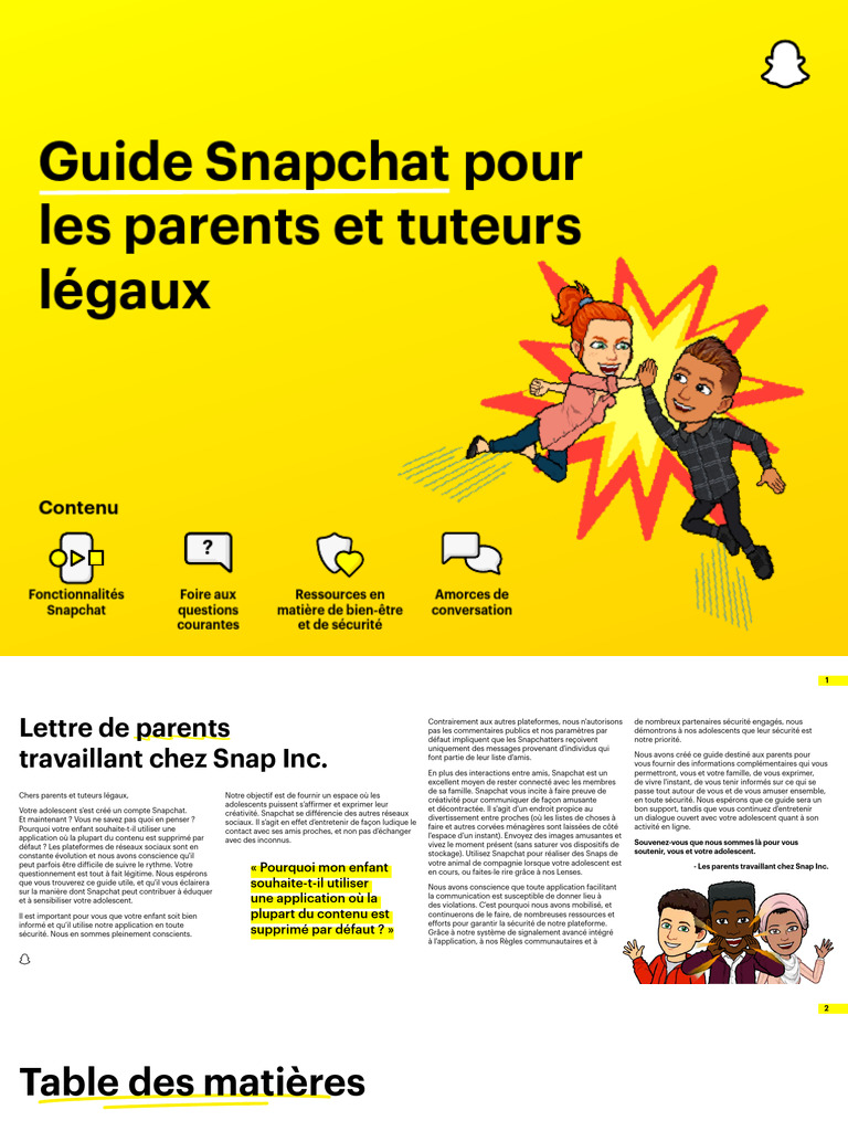 Guide Snapchat pour Parents et Tuteurs | PDF | Snapchat