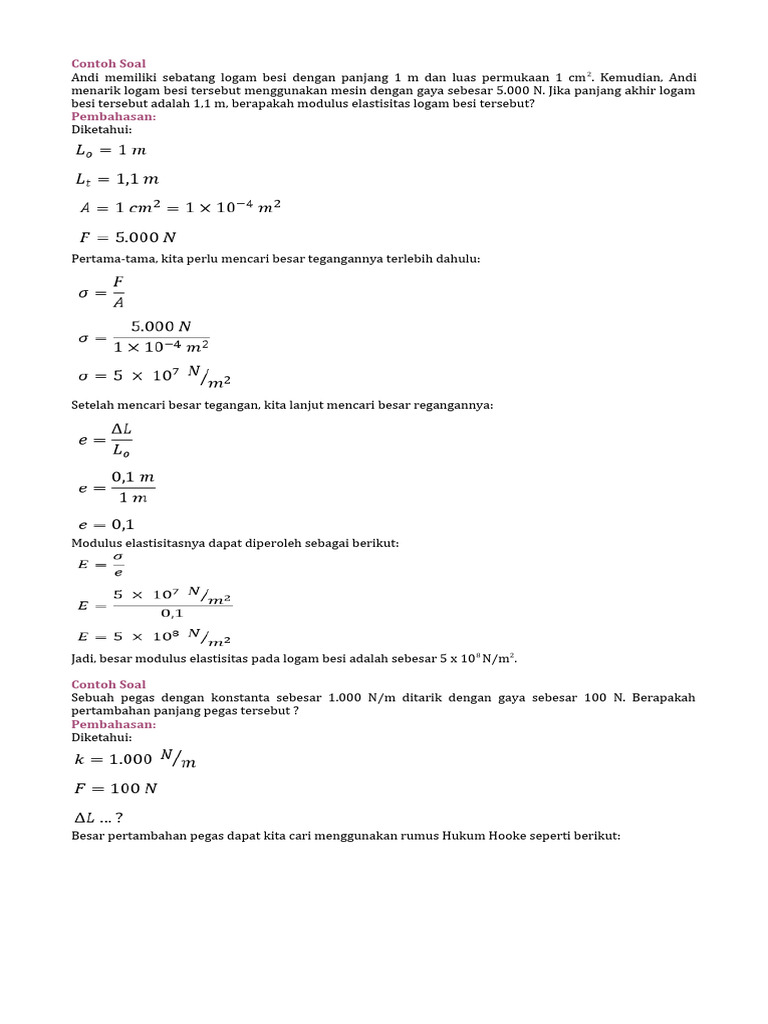 Soal Dan Pembahasan Elastisitas 792020 | PDF