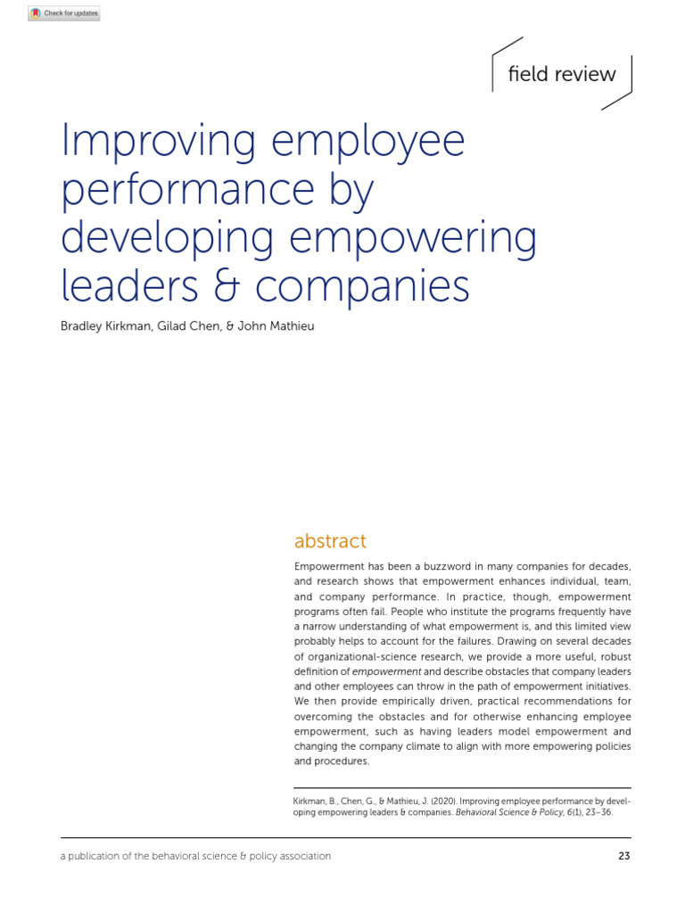 Empowering Teams for Enhanced Performance | PDF | Empowerment | Leadership