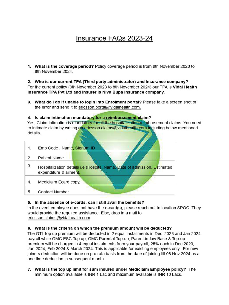 Final - Insurance FAQs 2023 | PDF | Insurance | Homeopathy