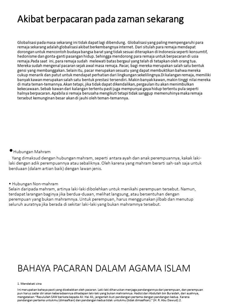 Bahaya Pacaran Remaja dalam Islam | PDF