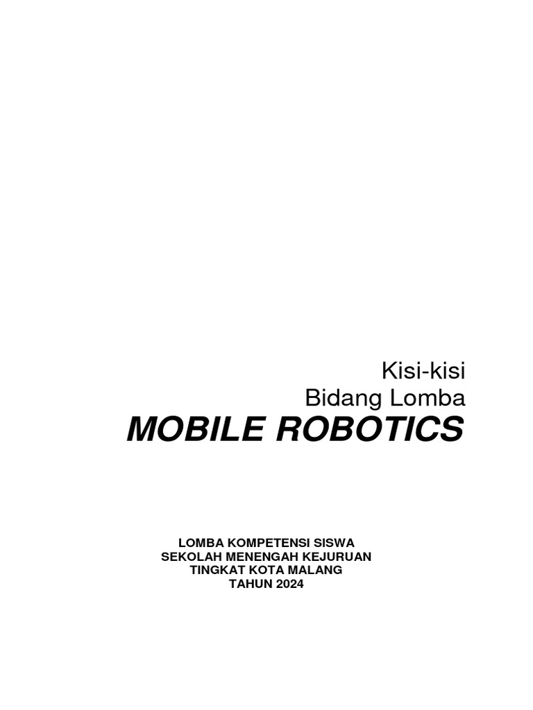 Mobile Robotics Lks Smk 2024 Kota Malang Pdf