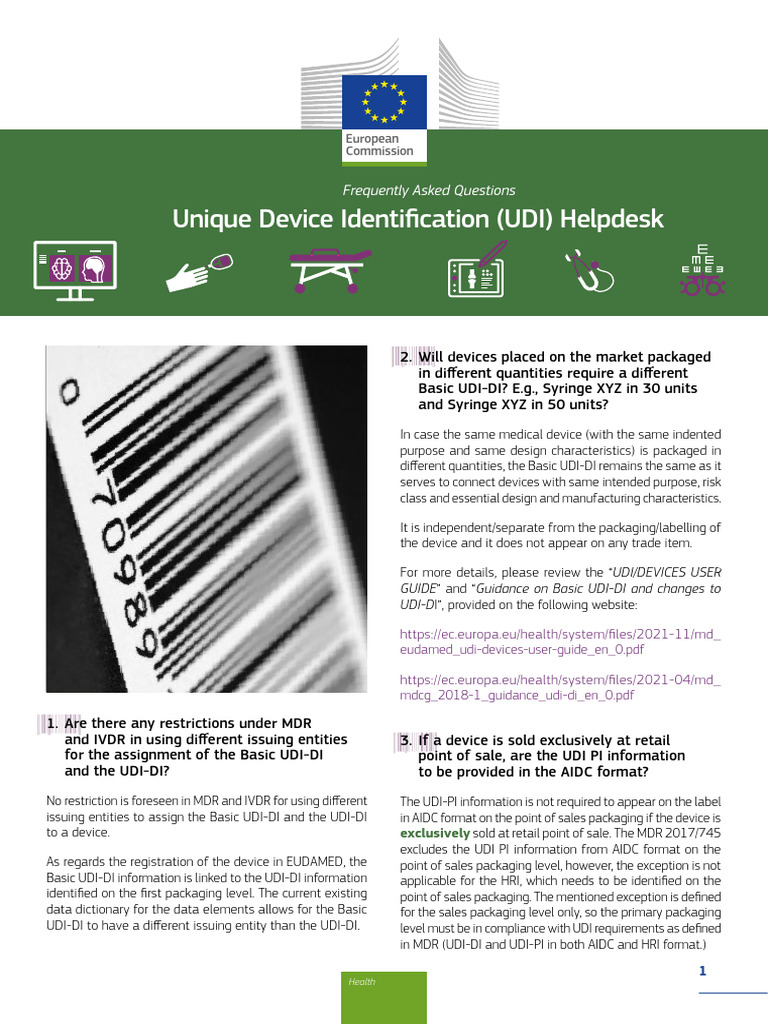 UDI Guidance and Helpdesk FAQs | PDF | Medical Device | Computing