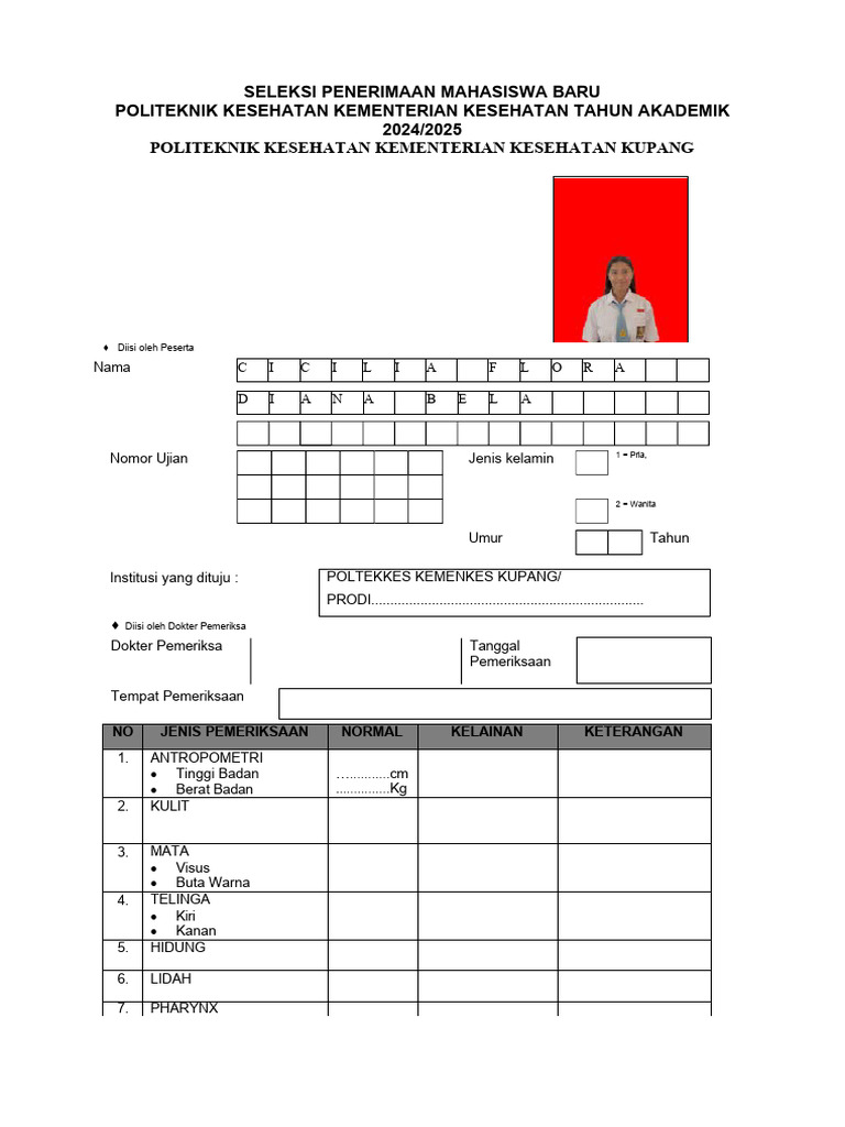 tes kesehatan poltekkes pemeriksaan laboratorium