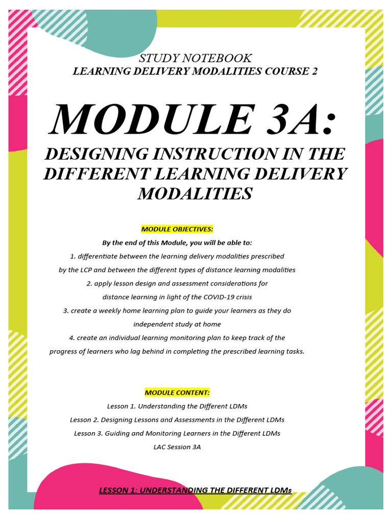 Module 3A Study Notebook | PDF | Educational Assessment | Learning
