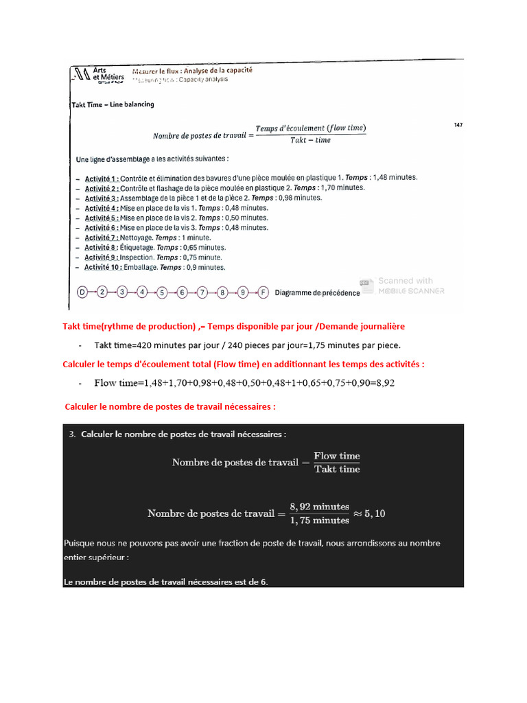 Calcul du Takt Time en Lean Production | PDF | Finance et gestion ...