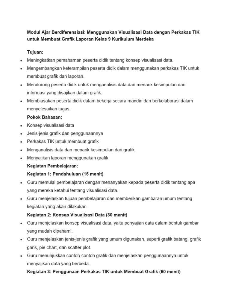Modul Ajar Berdiferensiasi Visualisasi Data Pdf