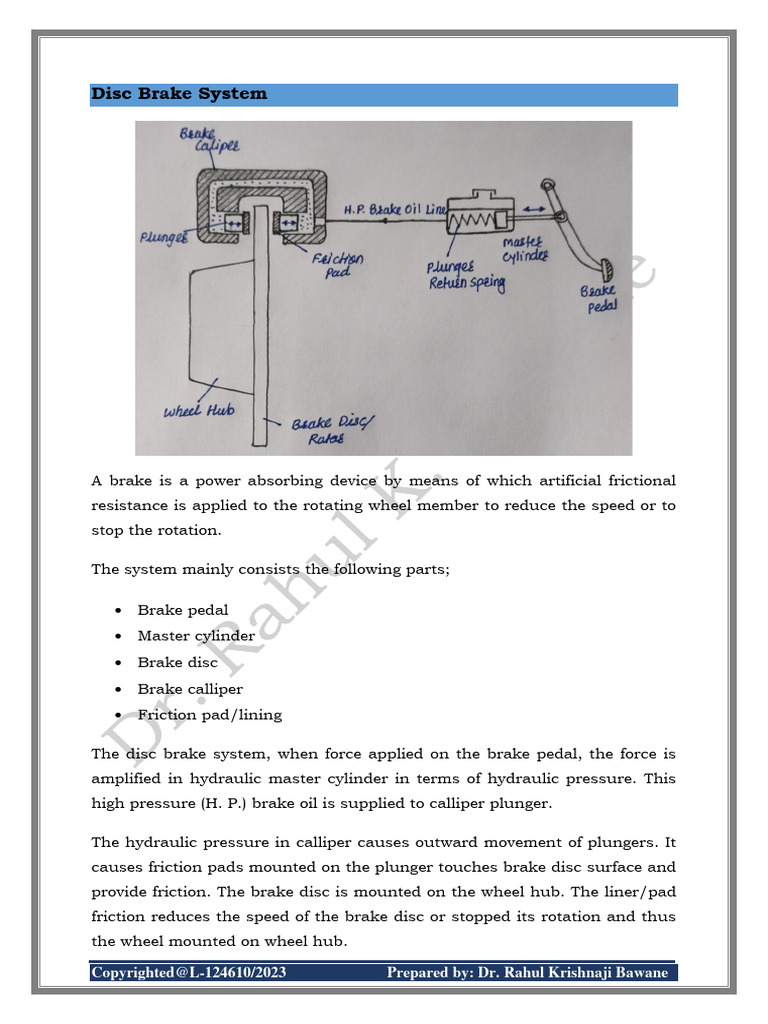 Disk Brake System Pdf