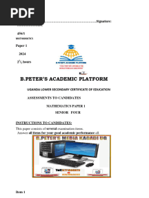 Acollection of Mathematics Scenarios From B.peters Academic Platform 2024