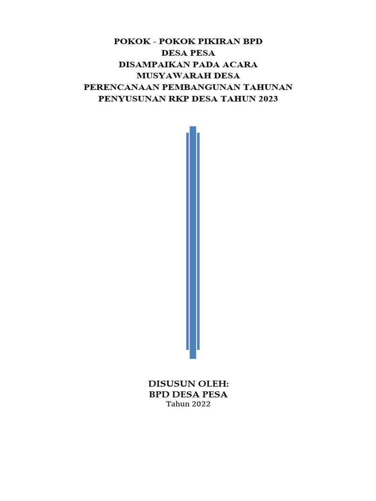 Pokok Pikiran BPD Dalam Penyusunan RKPDesa 2023 | PDF | Perjalanan