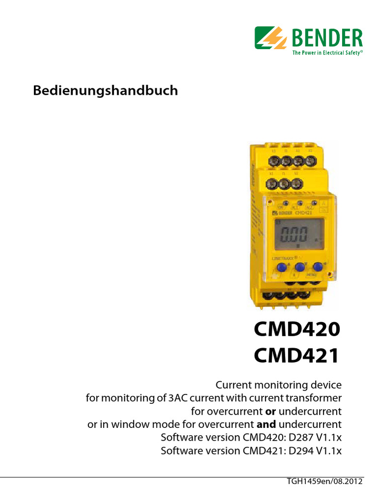 CMD420-421 - Operating Manual | PDF | Relay | Alternating Current