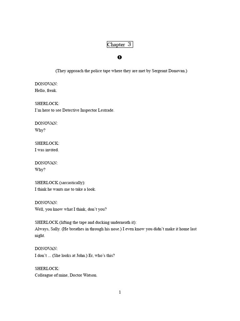 Chapter Sherlock A Study in Pink-Transcript | PDF | Sherlock (TV Series ...