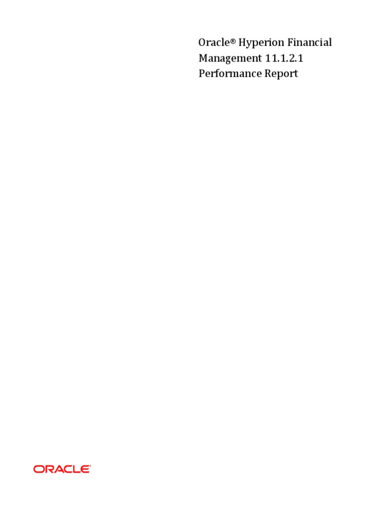 HFM 11.1.2.1 Performance Report | PDF | Web Server | Internet & Web