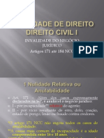 Da Invalidade Dos Negocios Juridicos CIVIL 1