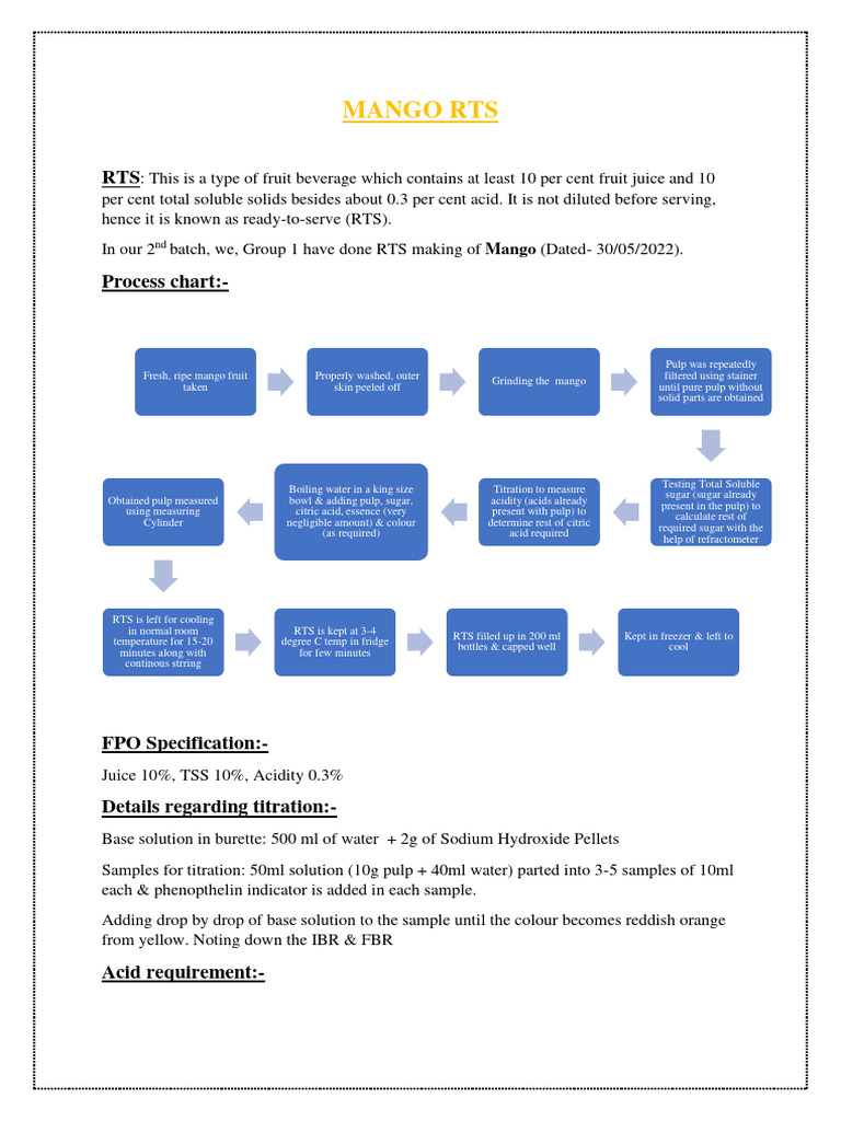 Mango RTS | PDF | Titration | Chemistry