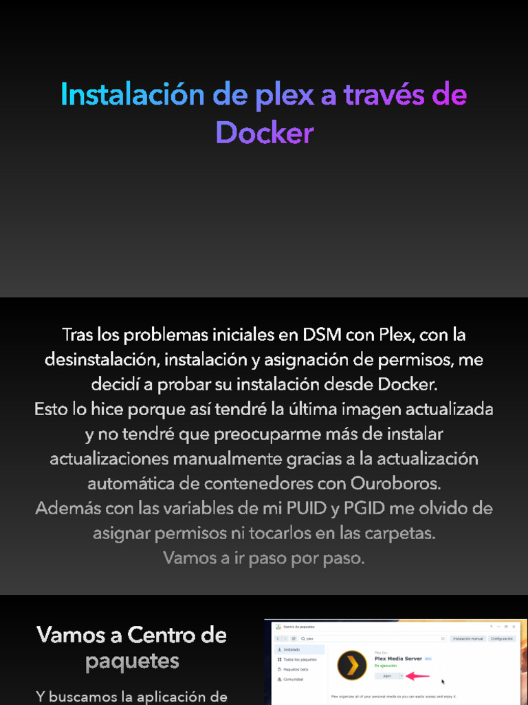 Guía de Instalación de Plex con Docker | PDF | Informática | Software