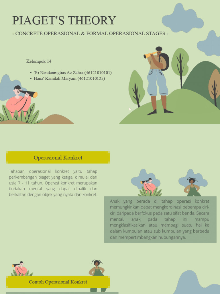 17. Piaget’s Theory Piagetians Stages (Concrete Operational & Formal