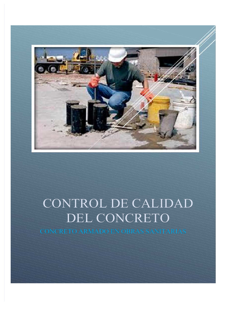 PDF Control de Calidad Del Concreto Concreto Armado en Obras Sanitarias ...