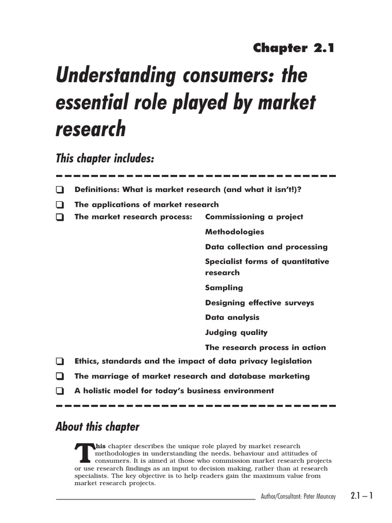 Market Research: Understanding Consumers | PDF | Survey Methodology ...