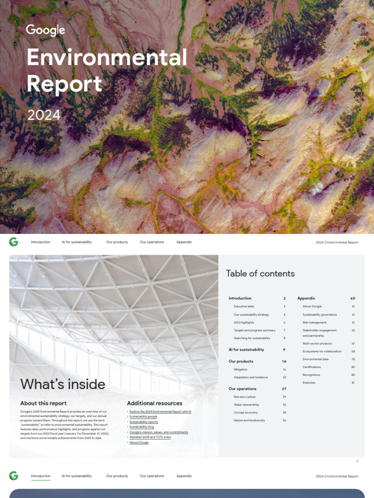 Google 2024 Environmental Report | PDF | Climate Change Mitigation ...