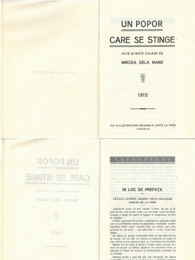 Un Popor Care Se Stinge 1915 | PDF