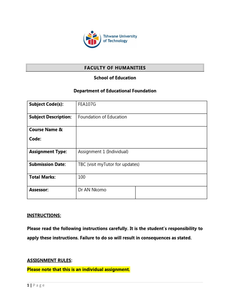 Fea 107 G Individual Assignment 12024 | PDF | Citation | Curriculum