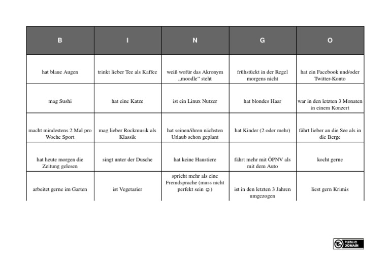 Kennenlern BINGO