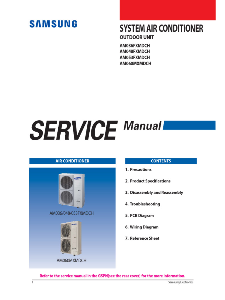 SM Am036fxmdch Ac-00013e 2 210309 | PDF | Heat Exchanger | Air Conditioning