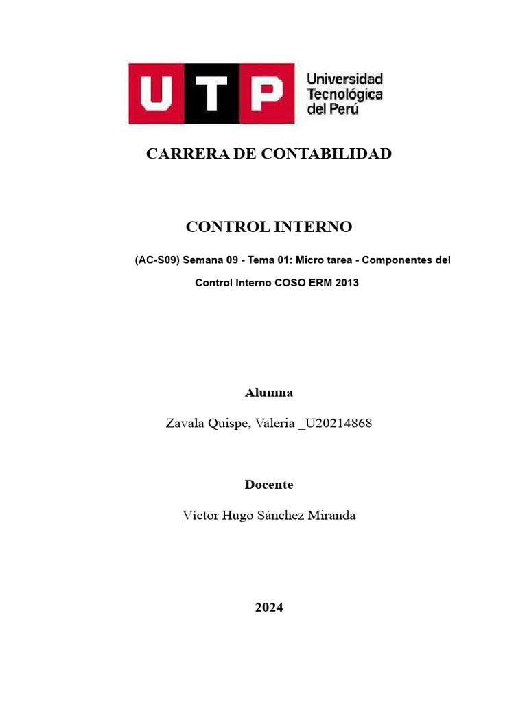 Importancia del Control Interno COSO ERM | PDF | Business