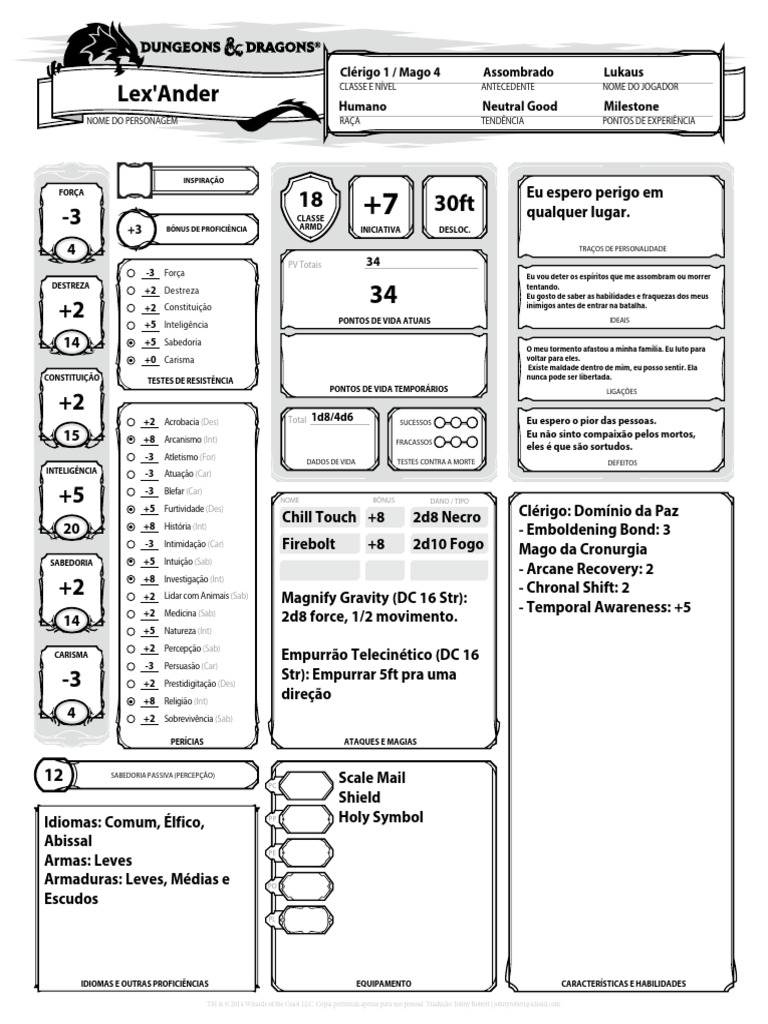 Ficha de Personagem RPG | PDF