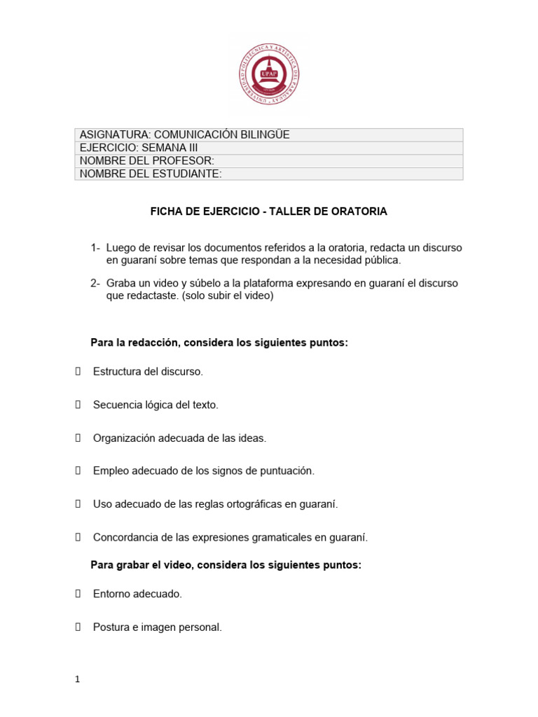 Semana III Ficha Comunicación Bilingüe Ficha | PDF