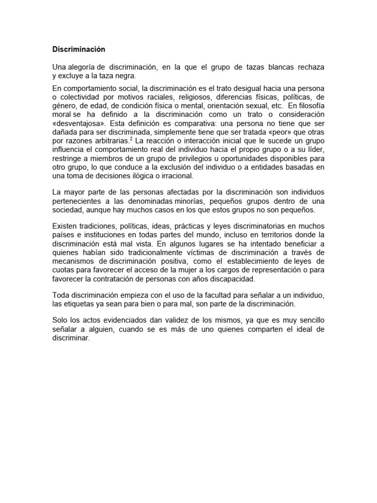 Discrimi Nación | PDF | Discriminación | Inclusión (Educación)