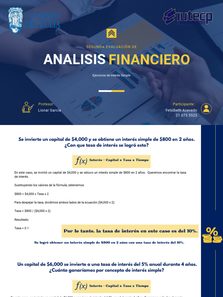 Análisis de Interés Simple y Resultados | PDF | Economias | Inversiones