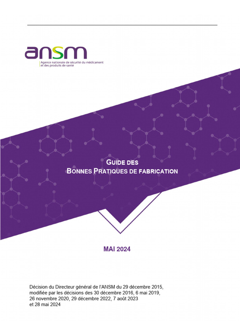 Guide BPF 2024 de l'ANSM | PDF | Directive (Union européenne ...