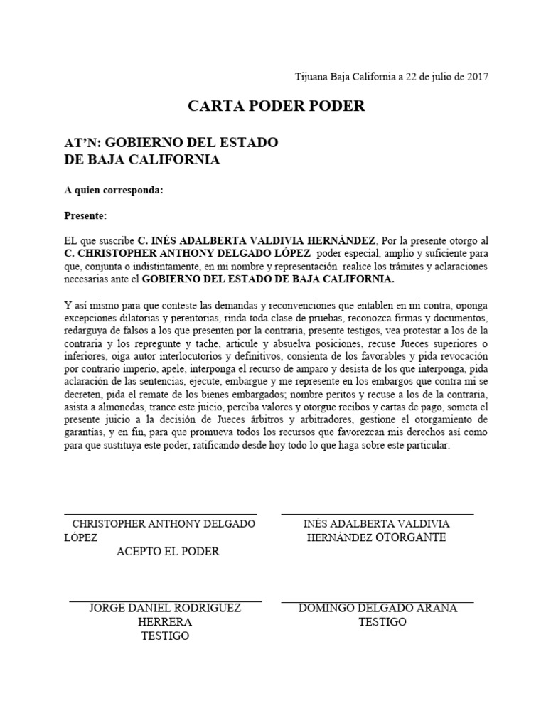 Cart A Poder | PDF