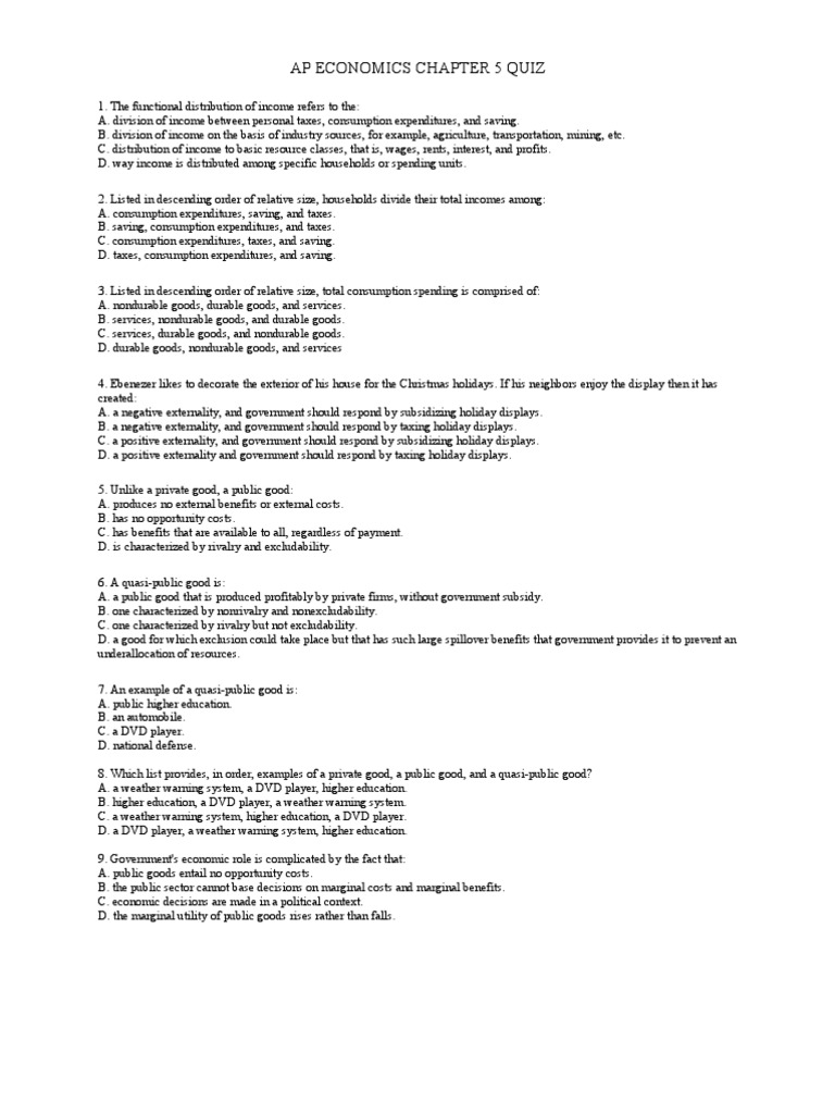 Ap macroeconomics chapter 1 test