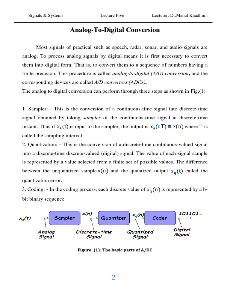 Analog-to-Digital Conversion Basics | PDF | Analog To Digital Converter ...