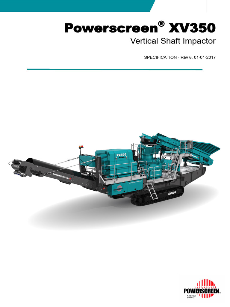 Powerscreen XV350 Technical Specification Rev 6 01-01-2017 | PDF