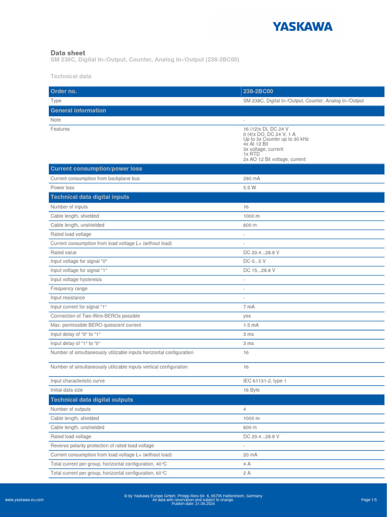 SM 238C Data Sheet Overview | PDF | Thermocouple | Electrical ...