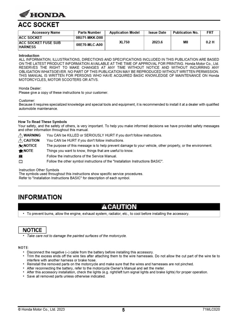 ACC Socket Installation Guide | PDF | Automotive Industry ...