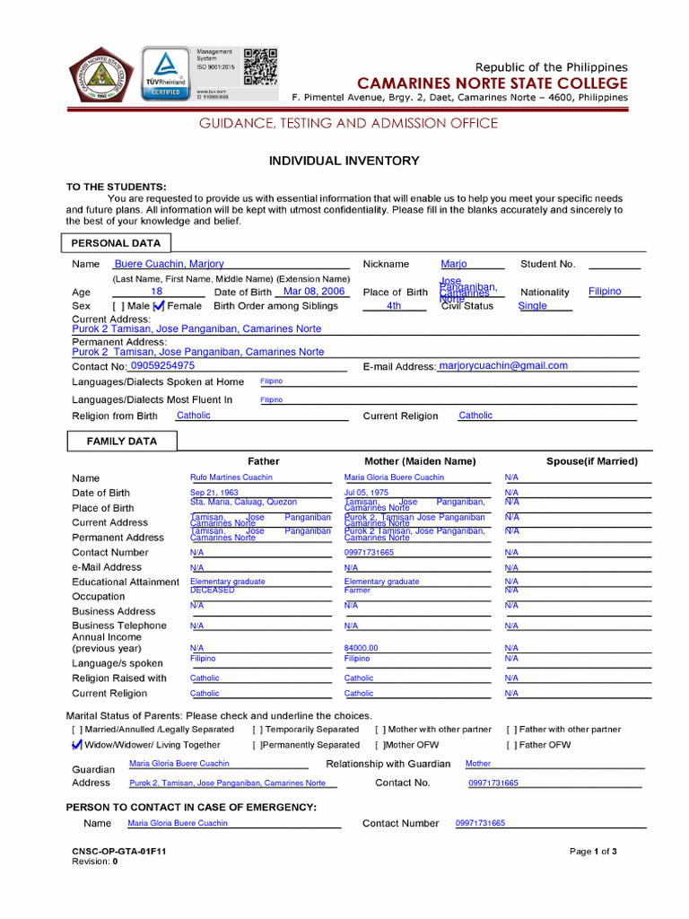 Marjory Cuachin: Profile Overview | PDF