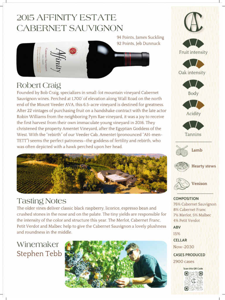 2015 Affinity Estate Cabernet Sauvignon Pdf