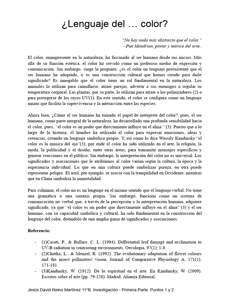 ¿Lenguaje Del Color | PDF | Humano | Educación en artes liberales