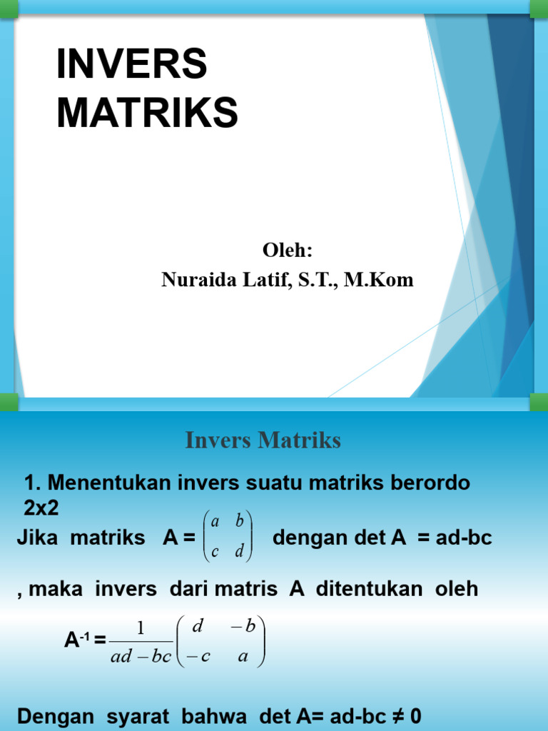 Invers Matriks | PDF