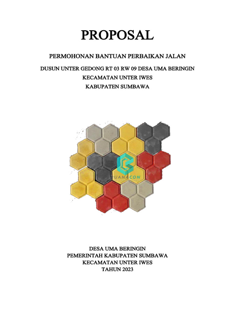 Permohonan Paving Block Dusun Unter Gedong | PDF