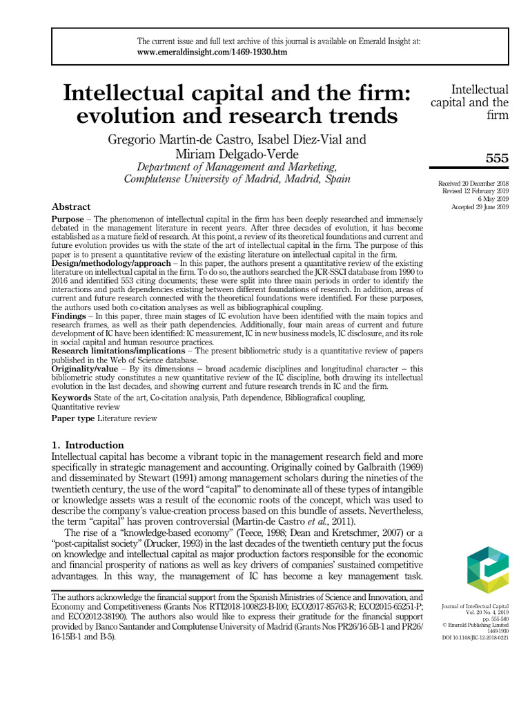 Evolution of Intellectual Capital Research | PDF | Factor Analysis ...