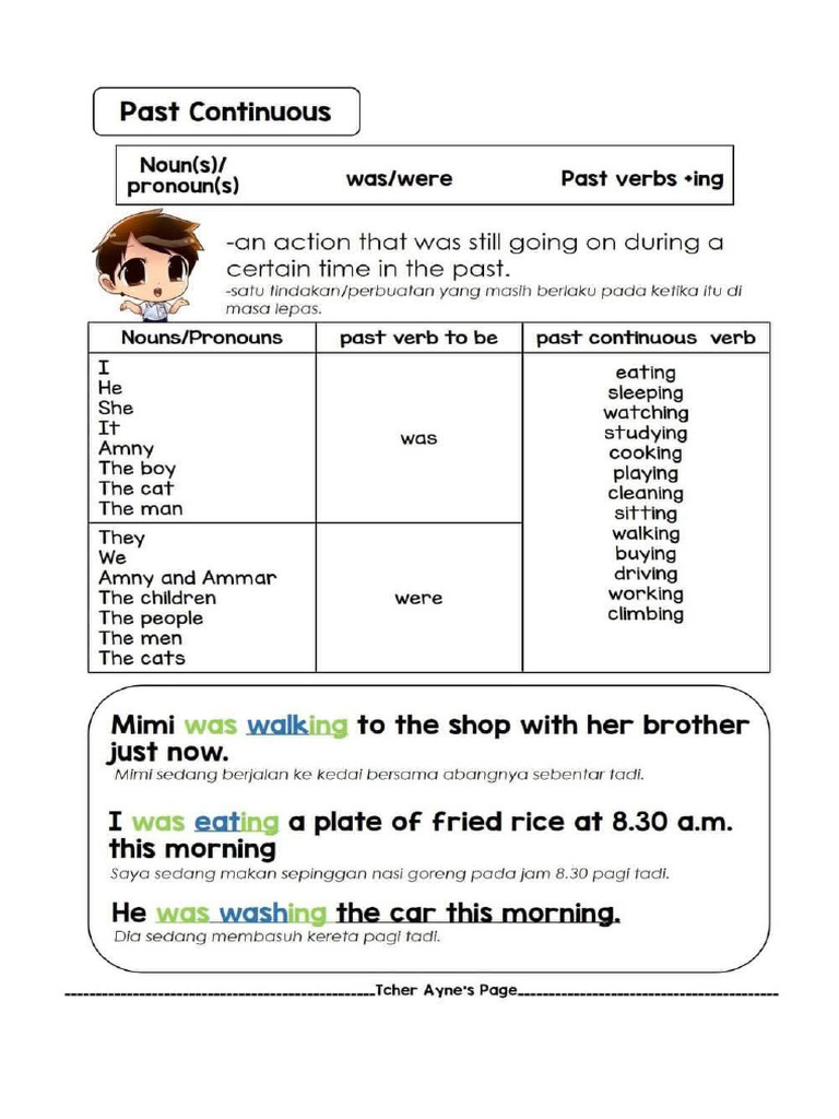 Past Tense N Past Continuous N When While Y6 | PDF